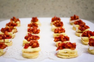 Brie & Strawberry Blinis