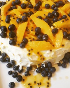Mango & Blueberry Pavlova